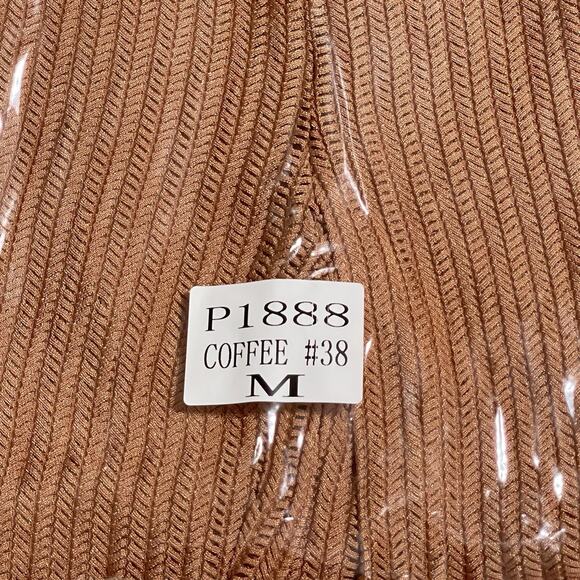 Side Fringe Knit Flare Leg Pants Size M Caramel Brown Sheer Cowgirl Costume NWT - Picture 14 of 15